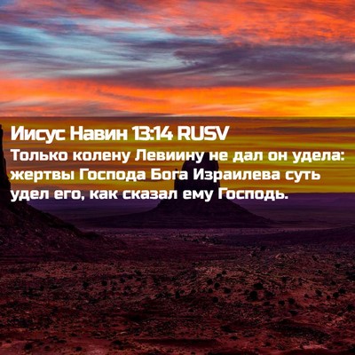 Picture 02 - Иисус Навин 13:14 RUSV - Только колену Левиину не - Bible Verse Picture