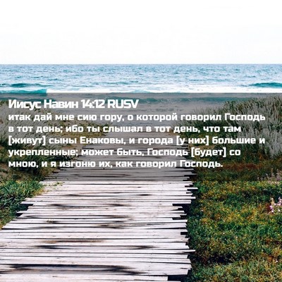 Picture 02 - Иисус Навин 14:12 RUSV - итак дай мне сию гору, о - Bible Verse Picture