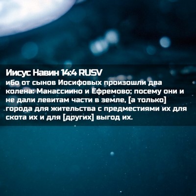 Picture 02 - Иисус Навин 14:4 RUSV - ибо от сынов Иосифовых - Bible Verse Picture