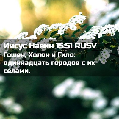 Picture 02 - Иисус Навин 15:51 RUSV - Гошен, Холон и Гило: - Bible Verse Picture