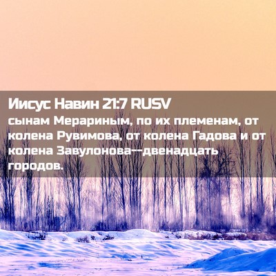 Picture 02 - Иисус Навин 21:7 RUSV - сынам Мерариным, по их - Bible Verse Picture