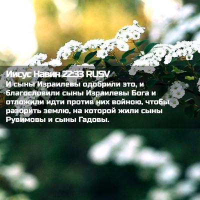 Picture 02 - Иисус Навин 22:33 RUSV - И сыны Израилевы одобрили - Bible Verse Picture