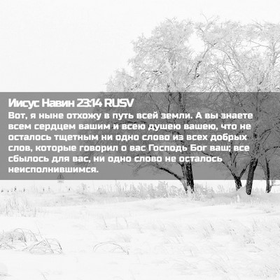 Picture 02 - Иисус Навин 23:14 RUSV - Вот, я ныне отхожу в путь - Bible Verse Picture