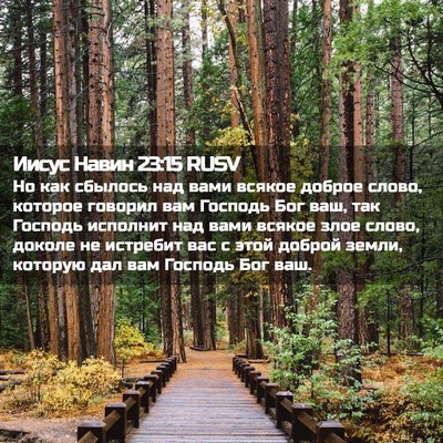 Picture 02 - Иисус Навин 23:15 RUSV - Но как сбылось над вами - Bible Verse Picture