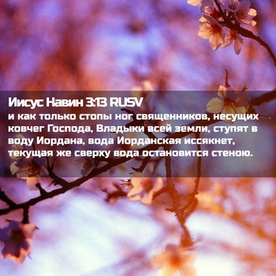 Picture 02 - Иисус Навин 3:13 RUSV - и как только стопы ног - Bible Verse Picture