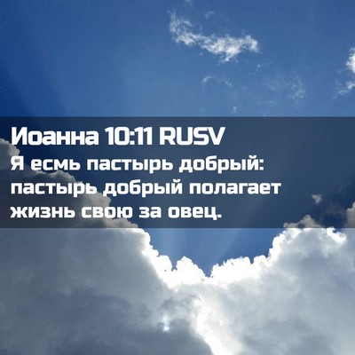 Picture 02 - Иоанна 10:11 RUSV - Я есмь пастырь добрый: - Bible Verse Picture