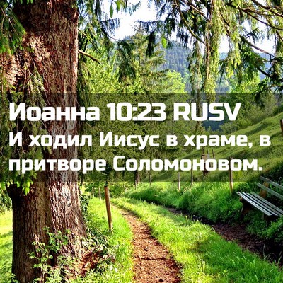 Picture 02 - Иоанна 10:23 RUSV - И ходил Иисус в храме, в - Bible Verse Picture