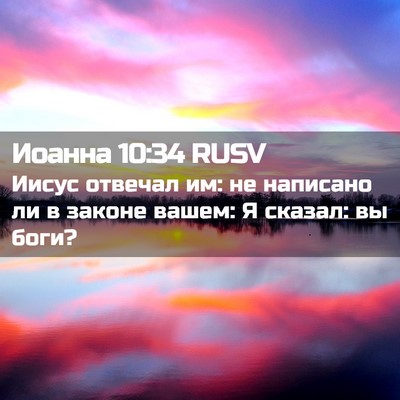 Picture 02 - Иоанна 10:34 RUSV - Иисус отвечал им: не - Bible Verse Picture