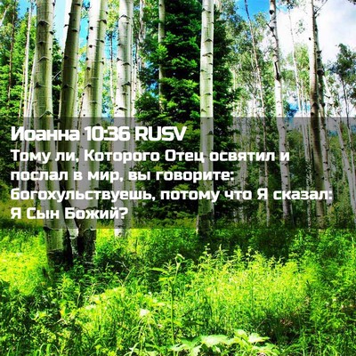 Picture 02 - Иоанна 10:36 RUSV - Тому ли, Которого Отец - Bible Verse Picture