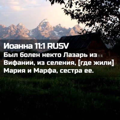 Picture 02 - Иоанна 11:1 RUSV - Был болен некто Лазарь из - Bible Verse Picture