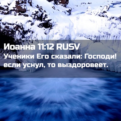 Picture 02 - Иоанна 11:12 RUSV - Ученики Его сказали: - Bible Verse Picture