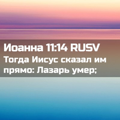 Picture 02 - Иоанна 11:14 RUSV - Тогда Иисус сказал им - Bible Verse Picture