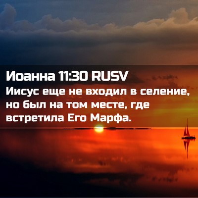 Picture 02 - Иоанна 11:30 RUSV - Иисус еще не входил в - Bible Verse Picture