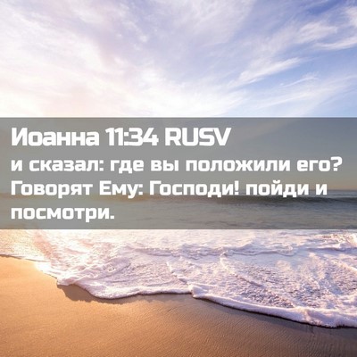 Picture 02 - Иоанна 11:34 RUSV - и сказал: где вы положили - Bible Verse Picture