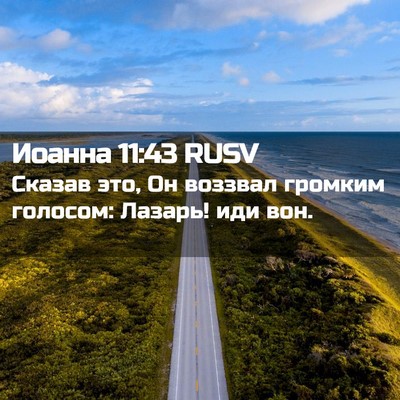 Picture 02 - Иоанна 11:43 RUSV - Сказав это, Он воззвал - Bible Verse Picture