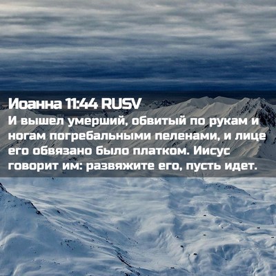 Picture 02 - Иоанна 11:44 RUSV - И вышел умерший, обвитый по - Bible Verse Picture