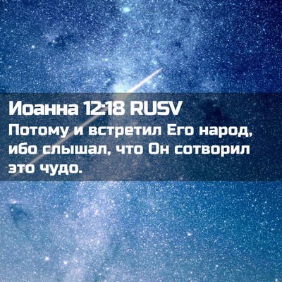 Picture 02 - Иоанна 12:18 RUSV - Потому и встретил Его - Bible Verse Picture