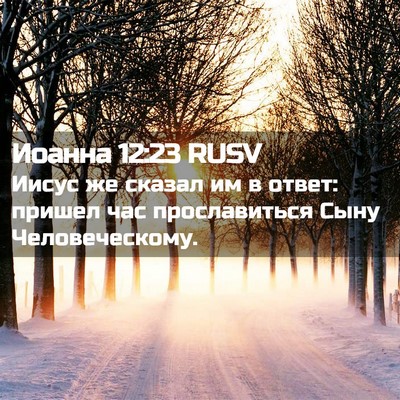 Picture 02 - Иоанна 12:23 RUSV - Иисус же сказал им в ответ: - Bible Verse Picture