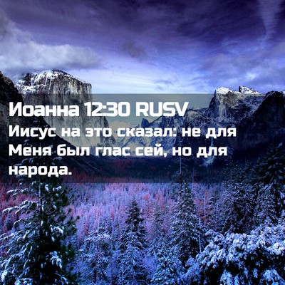 Picture 02 - Иоанна 12:30 RUSV - Иисус на это сказал: не для - Bible Verse Picture