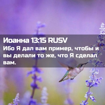 Picture 02 - Иоанна 13:15 RUSV - Ибо Я дал вам пример, чтобы - Bible Verse Picture