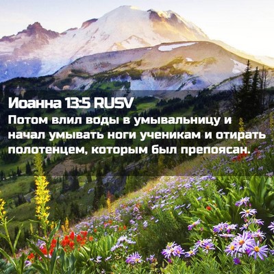 Picture 02 - Иоанна 13:5 RUSV - Потом влил воды в - Bible Verse Picture