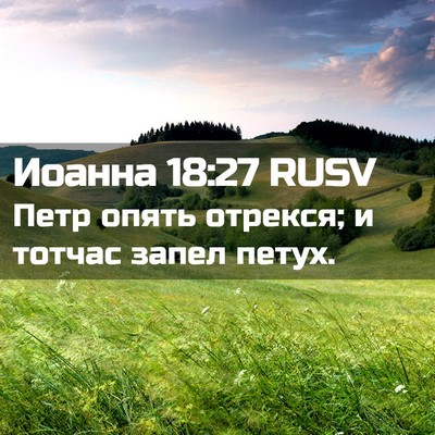 Picture 02 - Иоанна 18:27 RUSV - Петр опять отрекся; и - Bible Verse Picture