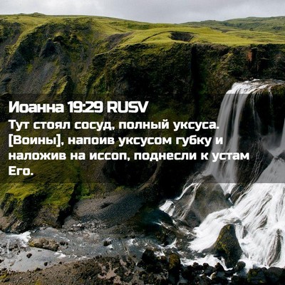 Picture 02 - Иоанна 19:29 RUSV - Тут стоял сосуд, полный - Bible Verse Picture