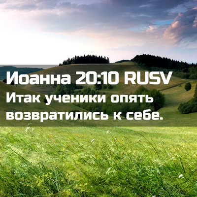 Picture 02 - Иоанна 20:10 RUSV - Итак ученики опять - Bible Verse Picture