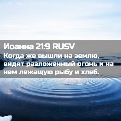 Picture 02 - Иоанна 21:9 RUSV - Когда же вышли на землю, - Bible Verse Picture