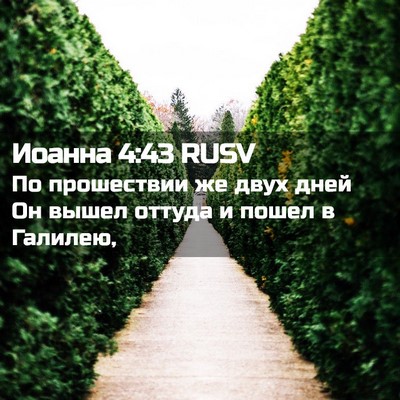 Picture 02 - Иоанна 4:43 RUSV - По прошествии же двух дней - Bible Verse Picture