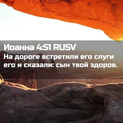 Picture 02 - Иоанна 4:51 RUSV - На дороге встретили его - Bible Verse Picture