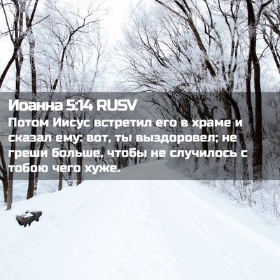 Picture 02 - Иоанна 5:14 RUSV - Потом Иисус встретил его в - Bible Verse Picture