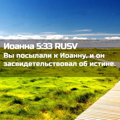 Picture 02 - Иоанна 5:33 RUSV - Вы посылали к Иоанну, и он - Bible Verse Picture
