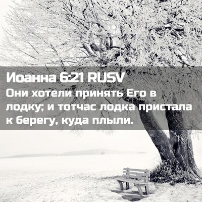Picture 02 - Иоанна 6:21 RUSV - Они хотели принять Его в - Bible Verse Picture