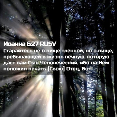 Picture 02 - Иоанна 6:27 RUSV - Старайтесь не о пище - Bible Verse Picture
