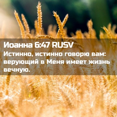 Picture 02 - Иоанна 6:47 RUSV - Истинно, истинно говорю - Bible Verse Picture