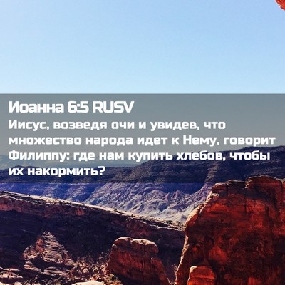 Picture 02 - Иоанна 6:5 RUSV - Иисус, возведя очи и - Bible Verse Picture