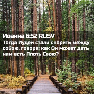 Picture 02 - Иоанна 6:52 RUSV - Тогда Иудеи стали спорить - Bible Verse Picture
