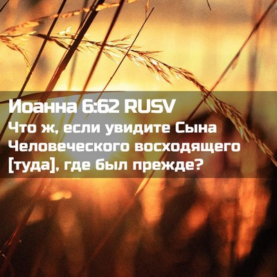 Picture 02 - Иоанна 6:62 RUSV - Что ж, если увидите Сына - Bible Verse Picture