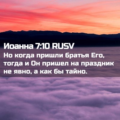 Picture 02 - Иоанна 7:10 RUSV - Но когда пришли братья Его, - Bible Verse Picture