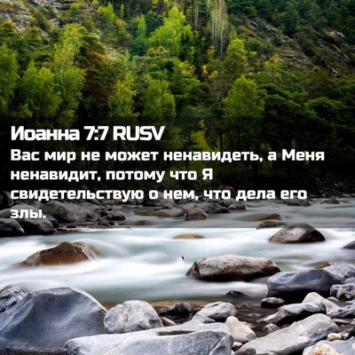 Picture 02 - Иоанна 7:7 RUSV - Вас мир не может - Bible Verse Picture