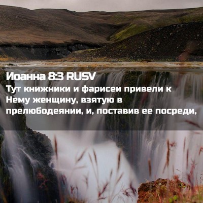 Picture 02 - Иоанна 8:3 RUSV - Тут книжники и фарисеи - Bible Verse Picture