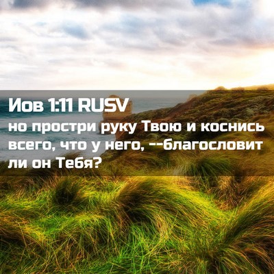Picture 02 - Иов 1:11 RUSV - но простри руку Твою и - Bible Verse Picture