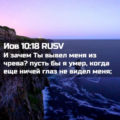 Picture 02 - Иов 10:18 RUSV - И зачем Ты вывел меня из - Bible Verse Picture