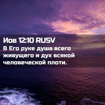 Picture 02 - Иов 12:10 RUSV - В Его руке душа всего - Bible Verse Picture