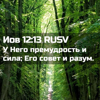 Picture 02 - Иов 12:13 RUSV - У Него премудрость и сила; - Bible Verse Picture