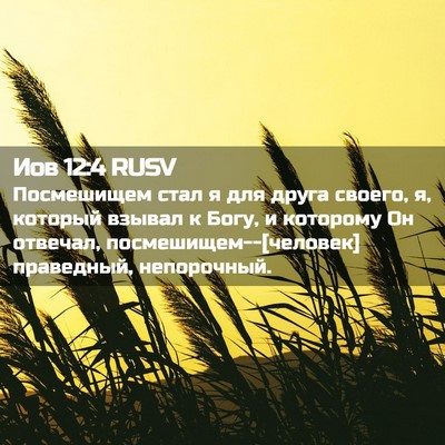 Picture 02 - Иов 12:4 RUSV - Посмешищем стал я для - Bible Verse Picture