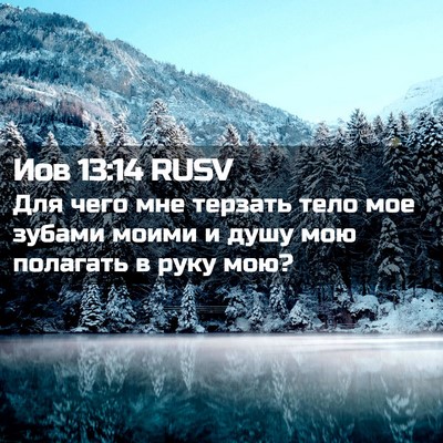Picture 02 - Иов 13:14 RUSV - Для чего мне терзать тело - Bible Verse Picture