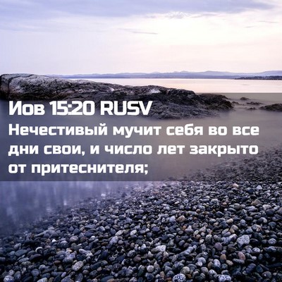 Picture 02 - Иов 15:20 RUSV - Нечестивый мучит себя во - Bible Verse Picture