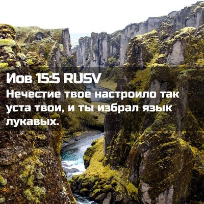 Picture 02 - Иов 15:5 RUSV - Нечестие твое настроило - Bible Verse Picture